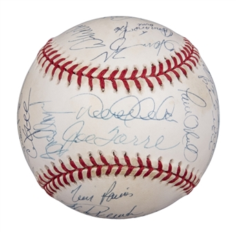 1998 World Series Champions New York Yankees Team Signed Official World Series Selig Baseball With 29 Signatures Including Jeter, Torre, Raines & Rivera (JSA)